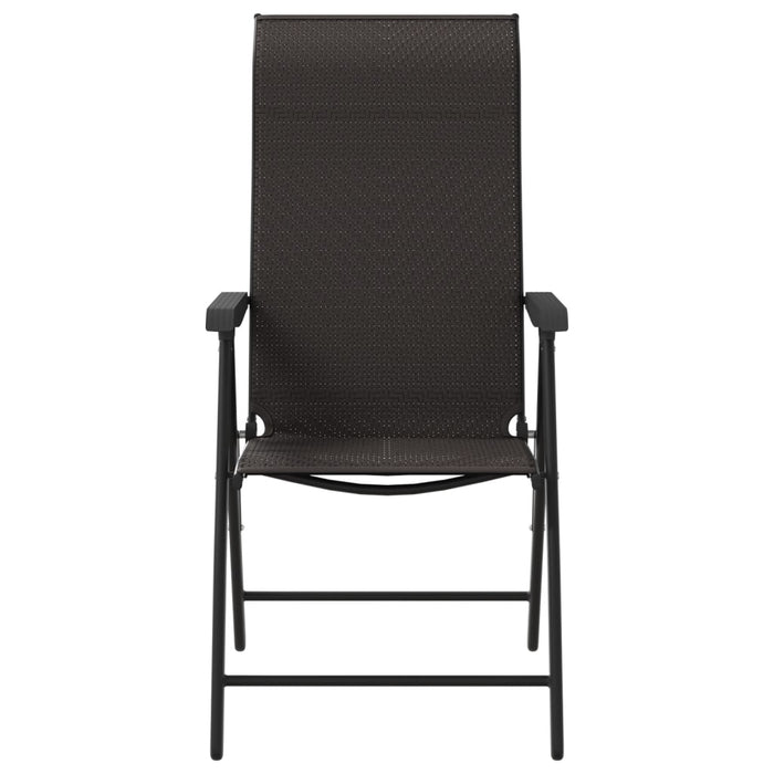 Scaune Pliante De Gradina 4 buc Black Coffee Poly Rattan