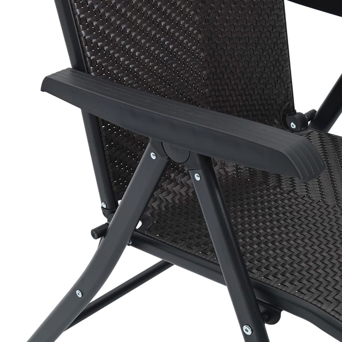 Scaune Pliante De Gradina 4 buc Black Coffee Poly Rattan