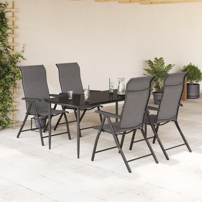 Scaune Pliante Gradina 4 buc Poly Rattan Gri