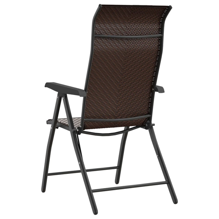 Scaune Pliante Gradina 8 buc Maro Poly Rattan