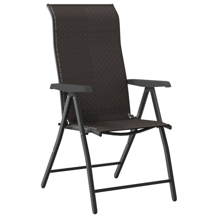 Scaune Pliante De Gradina 8 buc Black Coffee Poly Rattan