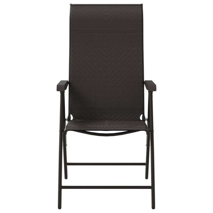 Scaune Pliante De Gradina 8 buc Black Coffee Poly Rattan