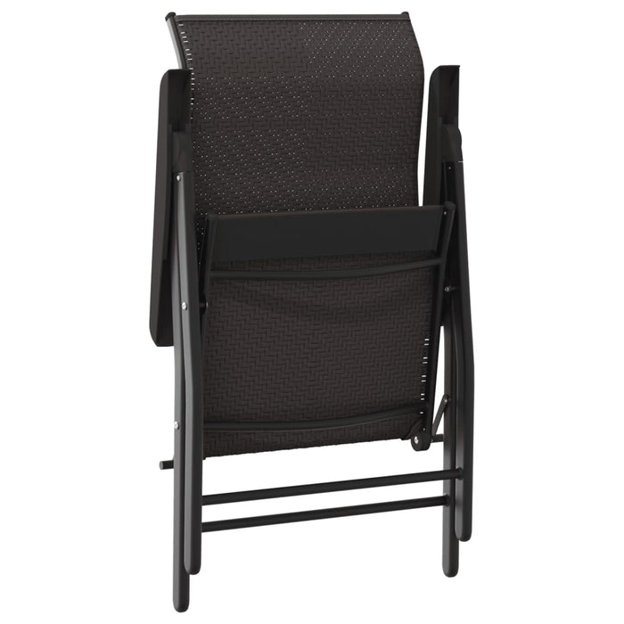 Scaune Pliante De Gradina 8 buc Black Coffee Poly Rattan