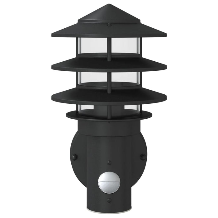 Outdoor Wall Lights with Sensors 2pcs Black Stainless Steel