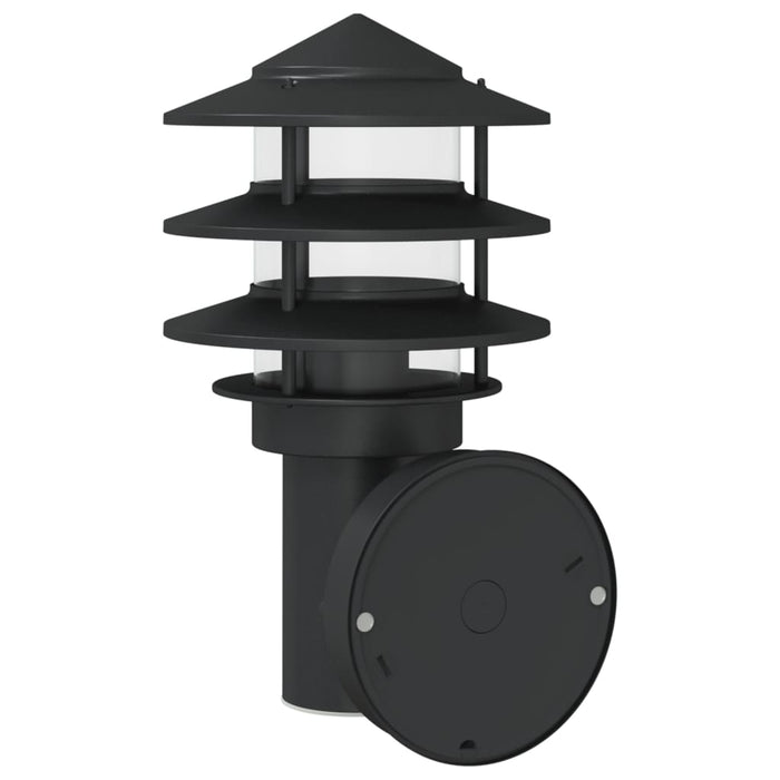 Outdoor Wall Lights with Sensors 2pcs Black Stainless Steel