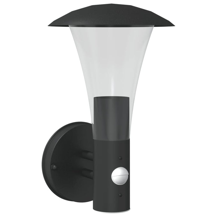 Outdoor Wall Light with Sensor Black Stainless Steel