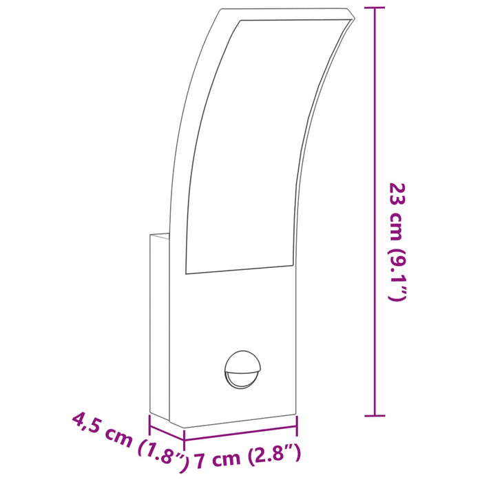 Aplique de exterior cu LED-uri de perete cu senzori 2 buc. Aluminiu turnat sub presiune negru