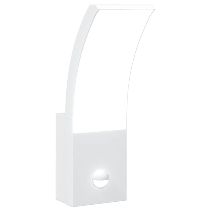 Outdoor LED Wall Light with Sensor White Die-cast Aluminium