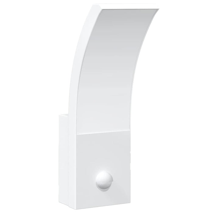 Outdoor LED Wall Light with Sensor White Die-cast Aluminium