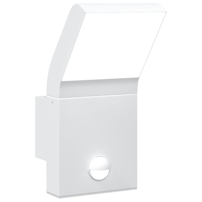 Outdoor LED Wall Light with Sensor White Die-cast Aluminium