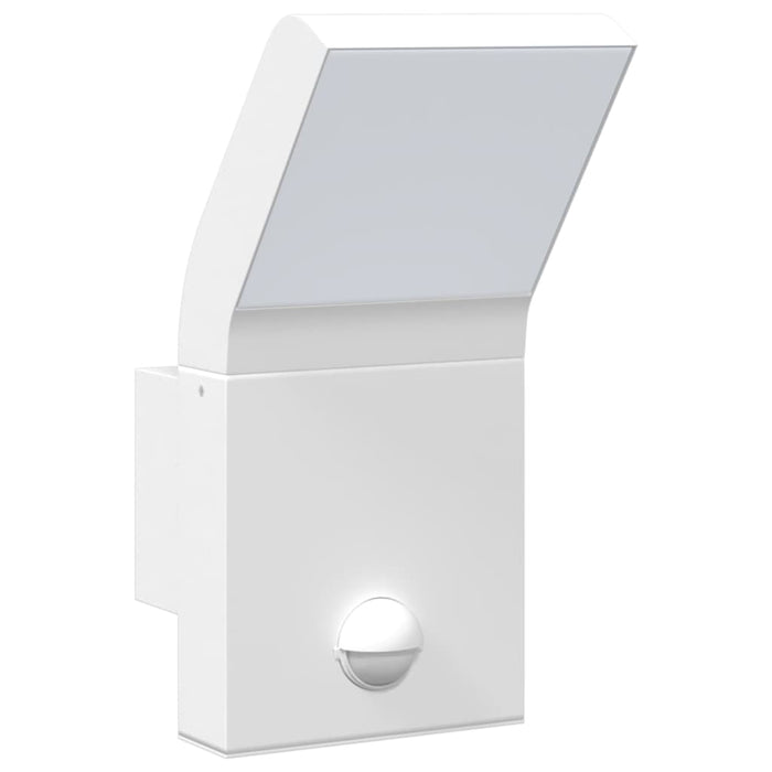 Outdoor LED Wall Light with Sensor White Die-cast Aluminium