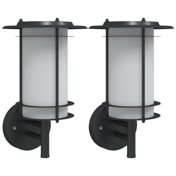 Outdoor Wall Lights 2pcs Black Stainless Steel