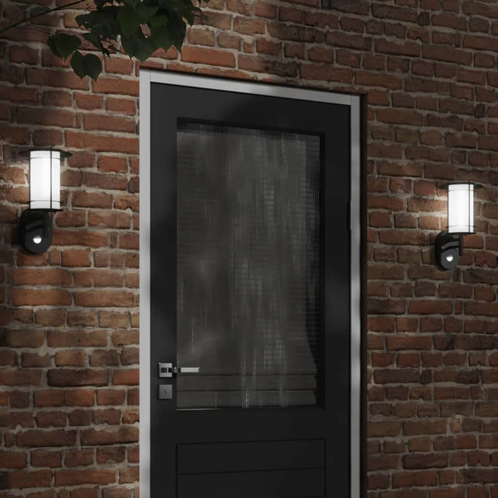 Outdoor Wall Light with Sensor Black Stainless Steel