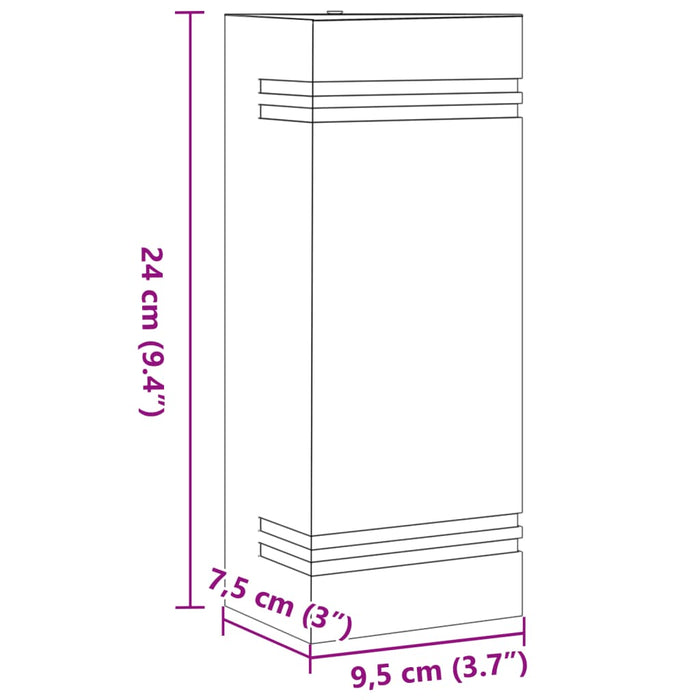 Aplique de exterior 2 buc Oțel inoxidabil argintiu