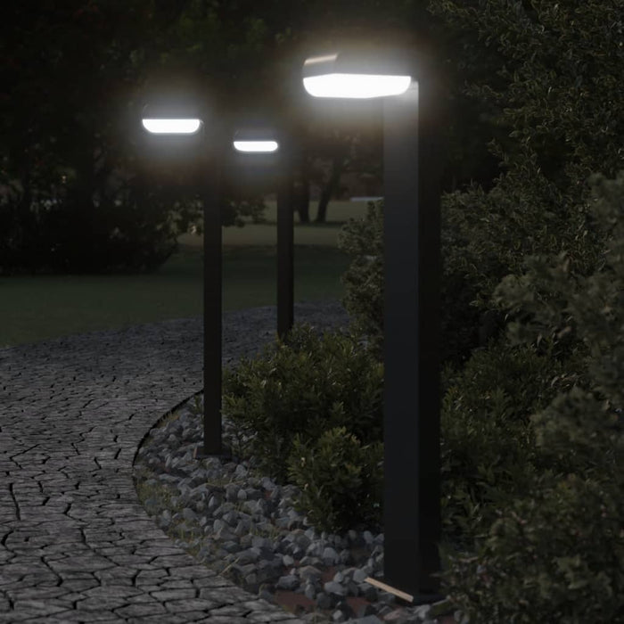 Outdoor Floor Lamps 3pcs Black 80 cm Die-cast Aluminium