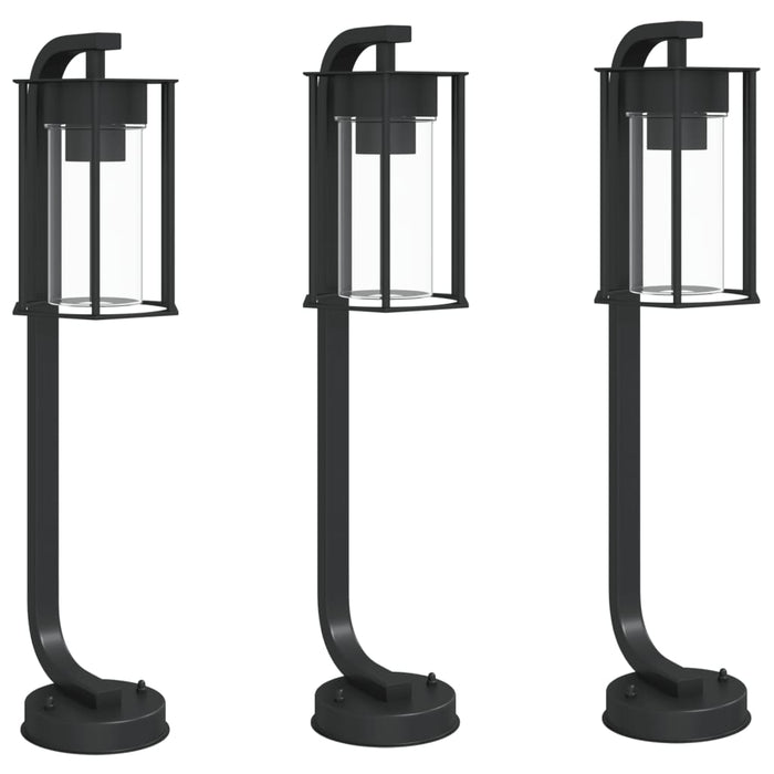 Outdoor Floor Lamps 3pcs Black 60 cm Stainless Steel