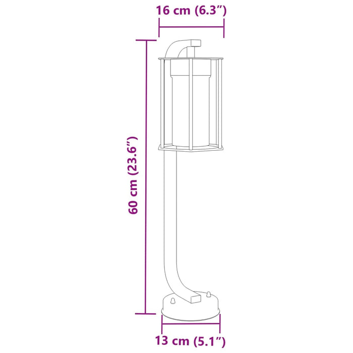 Outdoor Floor Lamps 3pcs Black 60 cm Stainless Steel