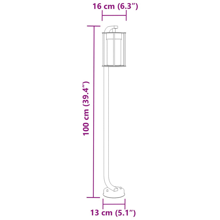 Lămpi de podea de exterior 3buc Negru 100 cm Oțel inoxidabil