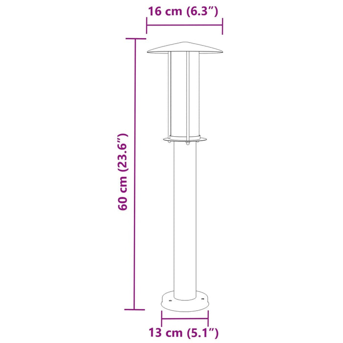 Lampa de exterior Argintiu 60 cm Otel inoxidabil