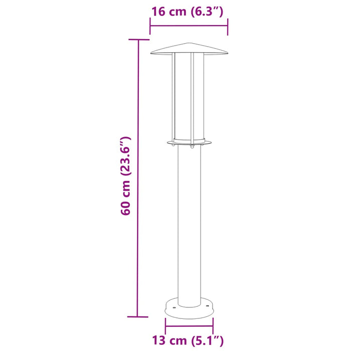 Lampa de exterior Negru 60 cm Otel inoxidabil