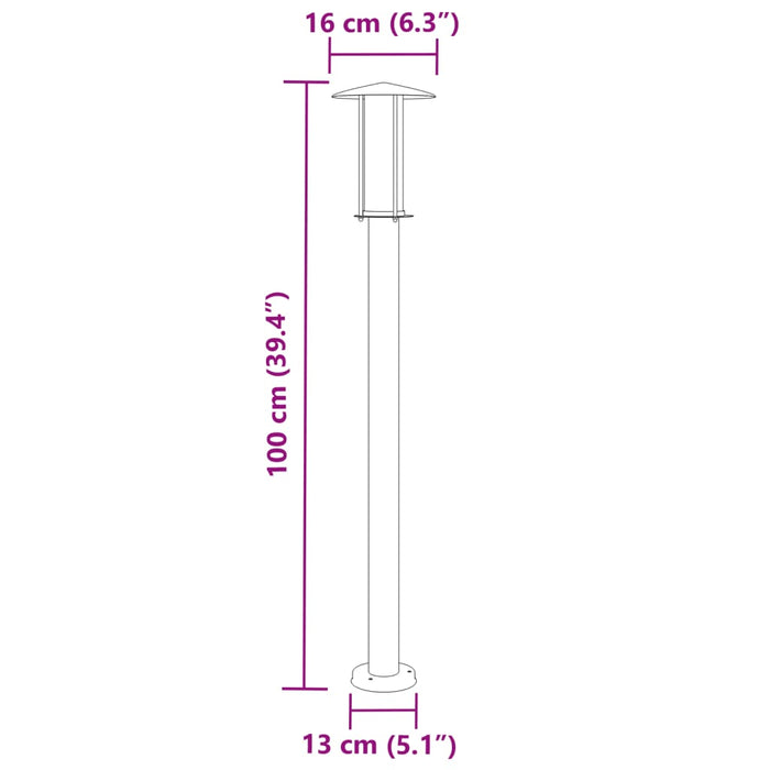 Lămpi de podea de exterior 3buc Negru 100 cm Oțel inoxidabil