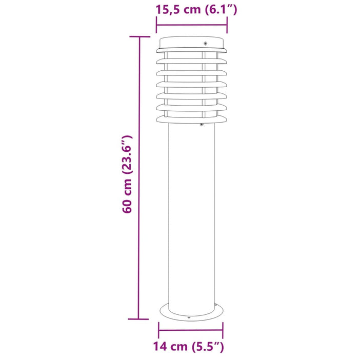 Lampa de exterior Argintiu 60 cm Otel inoxidabil