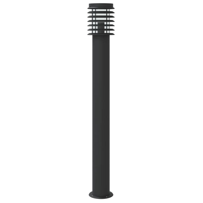 Lampă de podea de exterior cu senzor negru 110 cm oțel inoxidabil