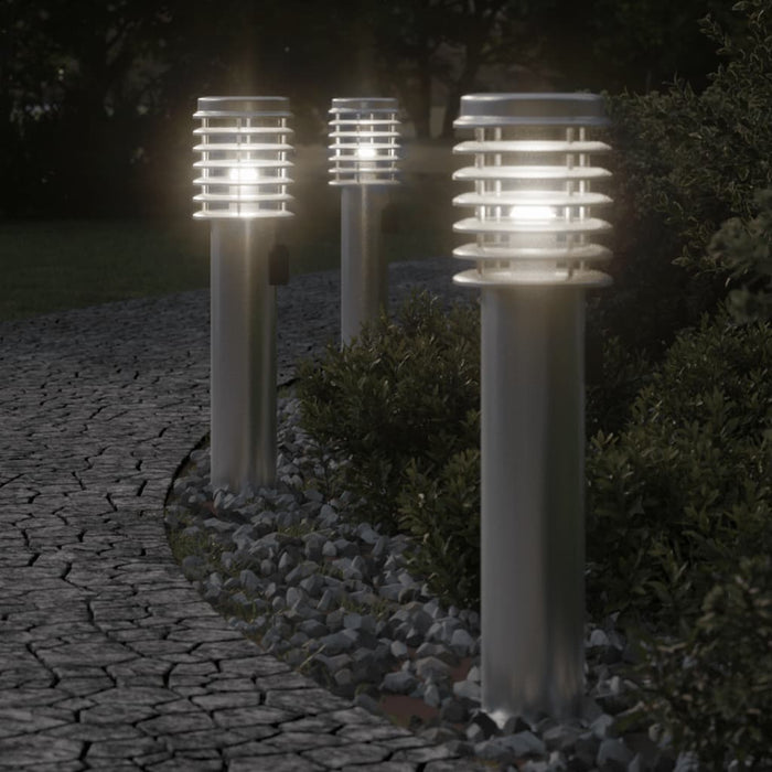 Lampa de exterior cu priză Argintiu 60 cm Oțel inoxidabil