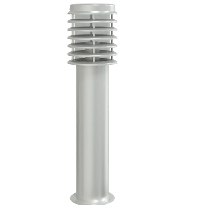 Outdoor Floor Lamps with Outlet 3pcs Silver 60 cm Stainless Steel