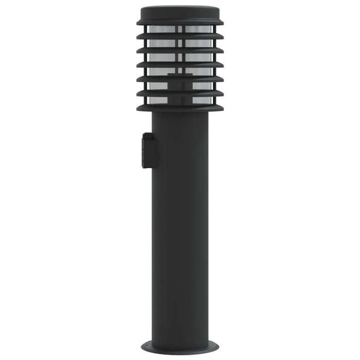 Outdoor Floor Lamps with Outlet 3pcs Black 60 cm Stainless Steel