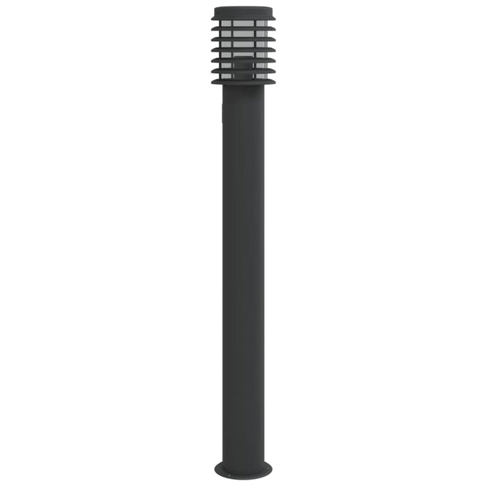 Outdoor Floor Lamps with Outlet 3pcs Black 110cm Stainless Steel