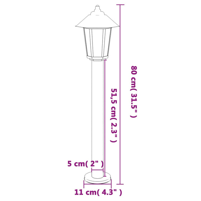 Lampa de exterior Argintiu 80 cm Otel inoxidabil