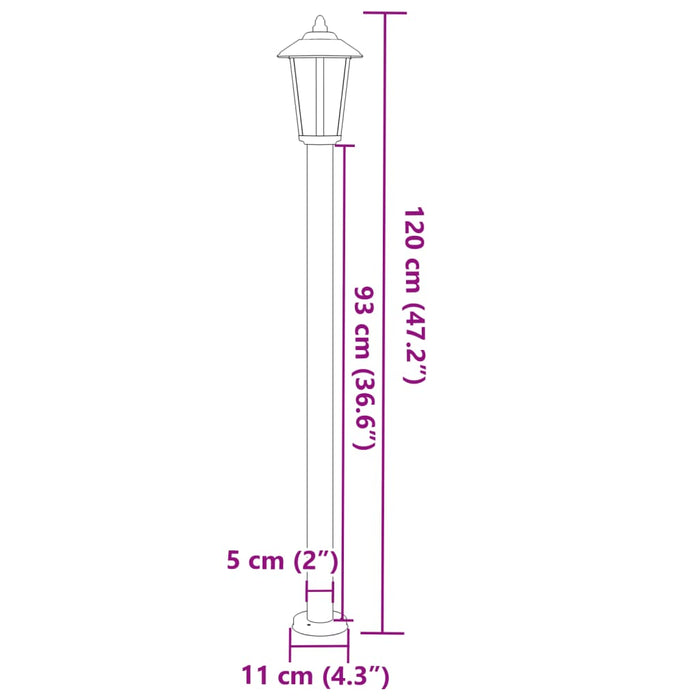 Lampa de exterior Argintiu 120 cm Otel inoxidabil