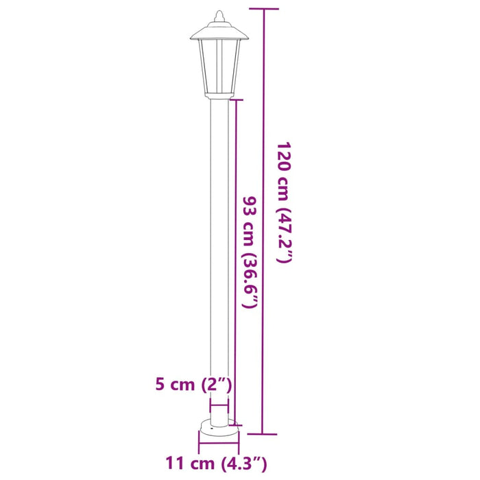 Lămpi de podea de exterior 3buc Negru 120 cm Oțel inoxidabil