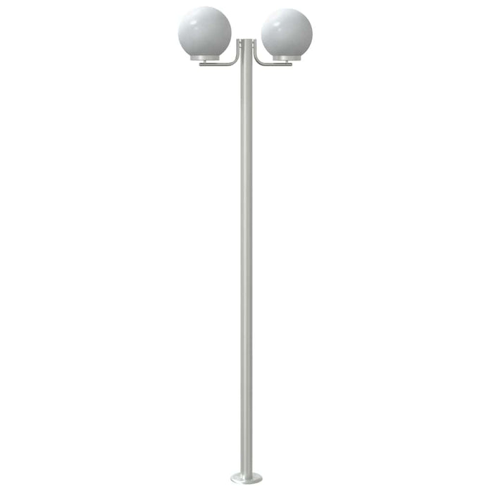 Outdoor Floor Lamps 3pcs Silver 215 cm Stainless Steel