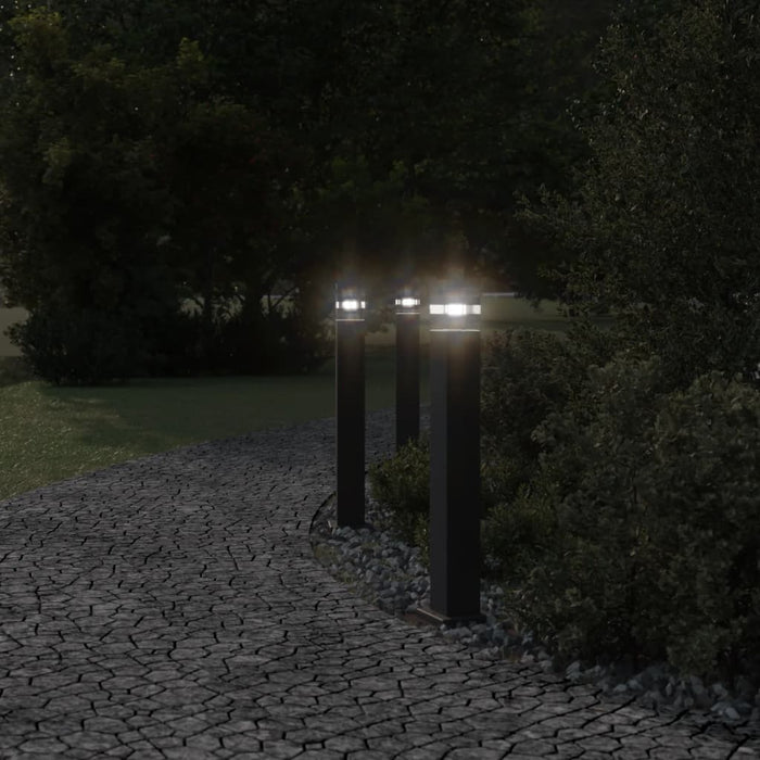 Outdoor Floor Lamps 3pcs Black 80 cm Aluminium