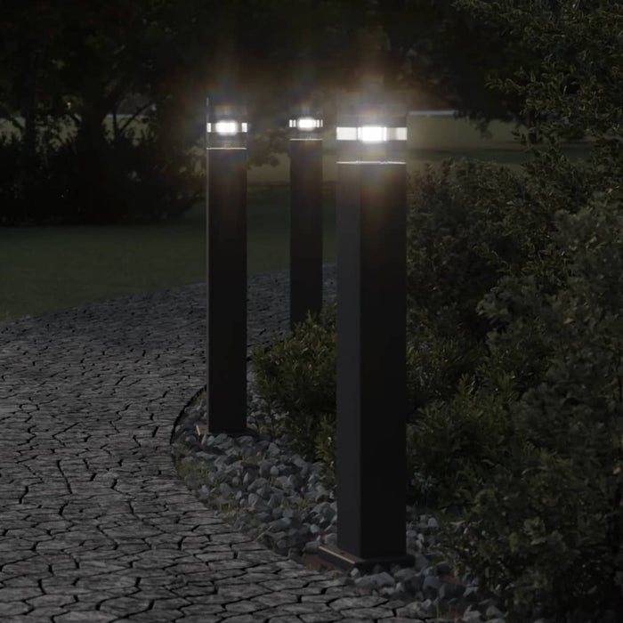 Outdoor Floor Lamps 3pcs Black 80 cm Aluminium