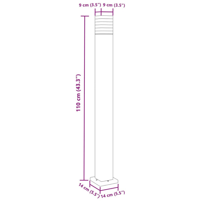 Lampa de exterior Negru 110 cm Aluminiu