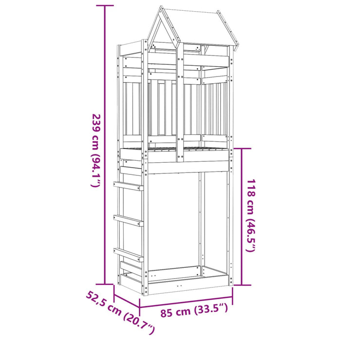 Play Tower 85x52.5x239 cm Impregnated Wood Pine