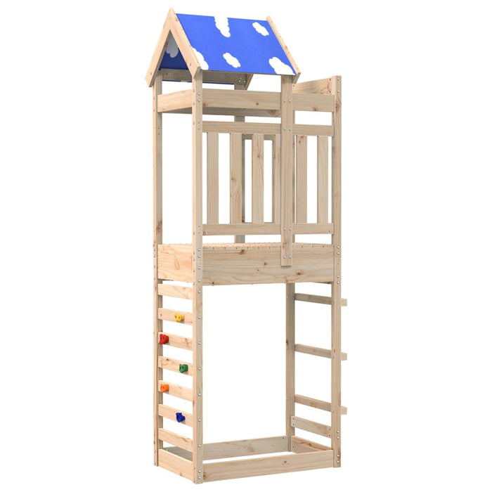 Play Tower with Rockwall 85x52.5x239 cm Solid Wood Pine