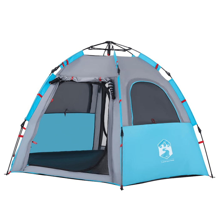 Camping Tent Cabin 4-Person Blue Quick Release