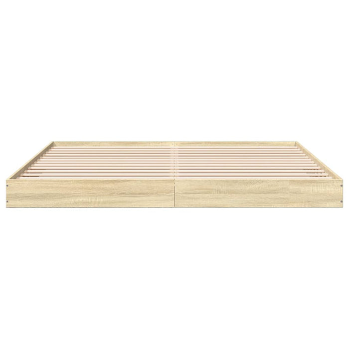 Bed Frame without Mattress Sonoma Oak 200x200 cm Engineered Wood