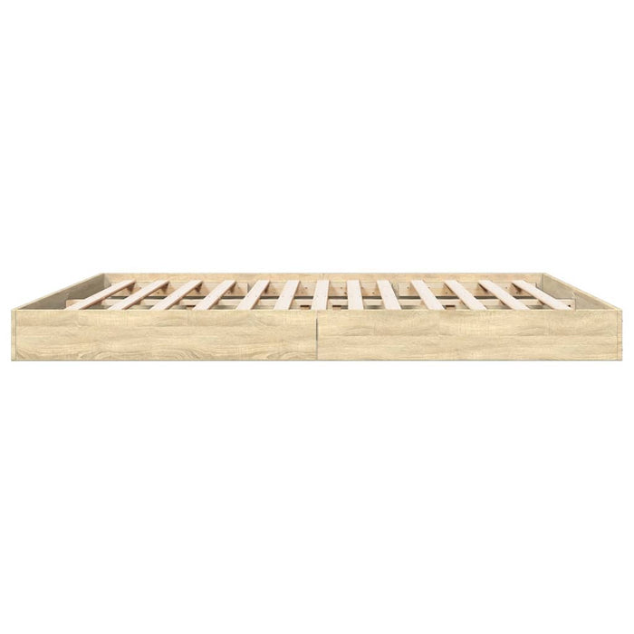 Bed Frame without Mattress Sonoma Oak 200x200 cm Engineered Wood