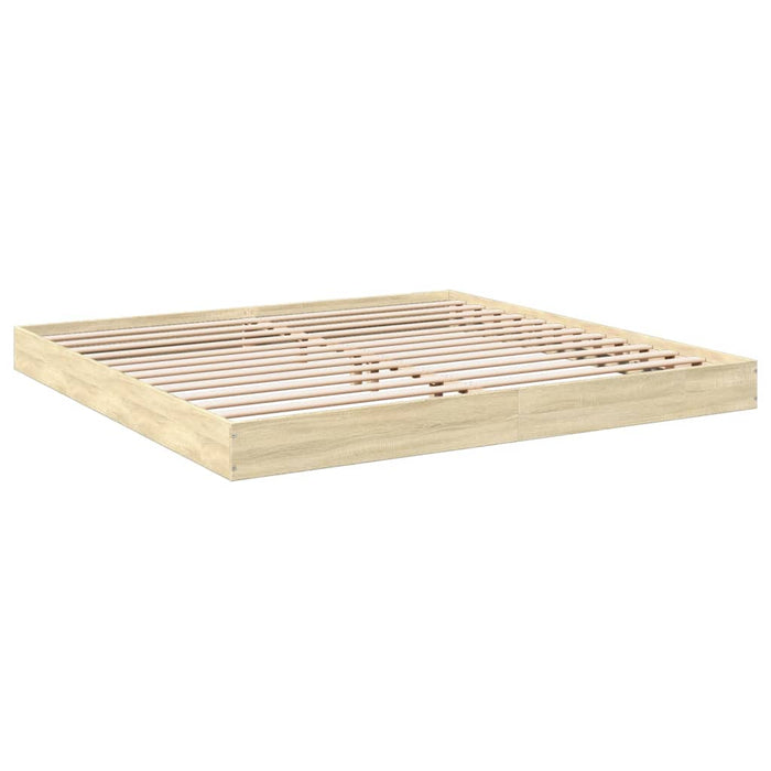 Bed Frame without Mattress Sonoma Oak 200x200 cm Engineered Wood