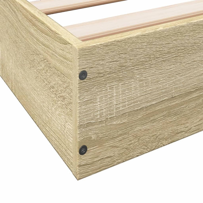 Bed Frame without Mattress Sonoma Oak 200x200 cm Engineered Wood