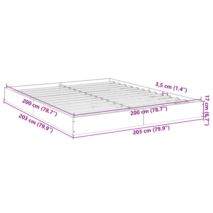 Bed Frame without Mattress Sonoma Oak 200x200 cm Engineered Wood