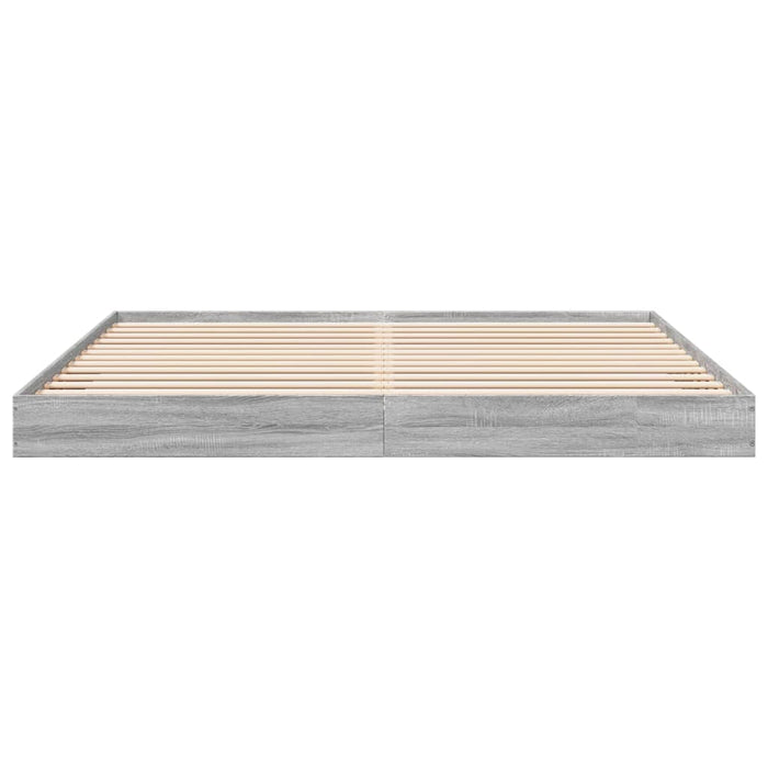 Bed Frame without Mattress Grey Sonoma 180x200 cm Super King Engineered Wood