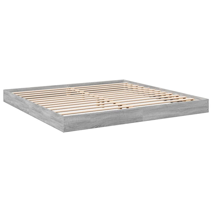 Bed Frame without Mattress Grey Sonoma 180x200 cm Super King Engineered Wood