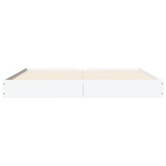 Bed Frame without Mattress White 150x200 cm King Size Engineered Wood