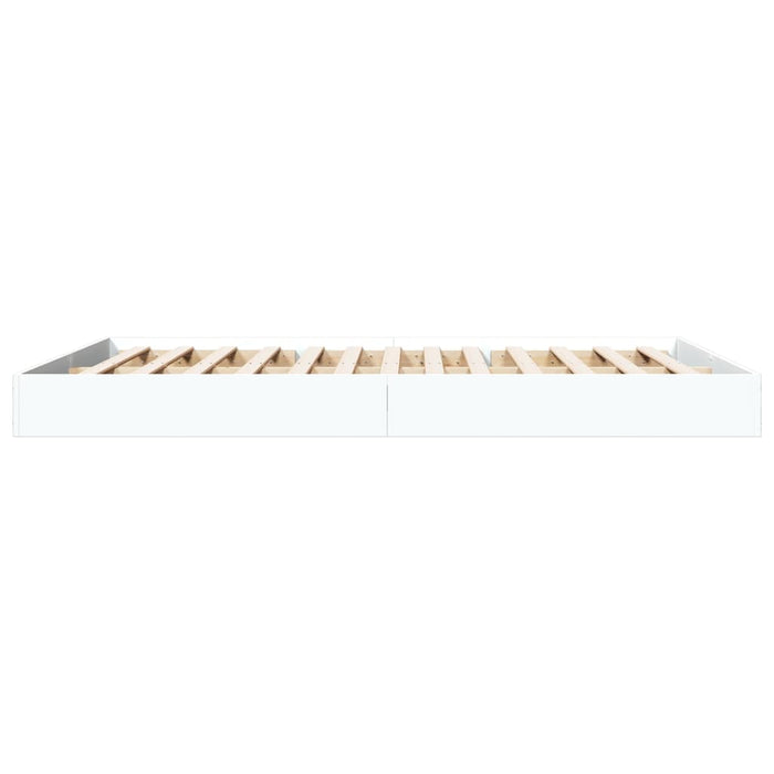 Bed Frame without Mattress White 150x200 cm King Size Engineered Wood